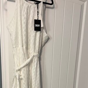 DKNY long white dress